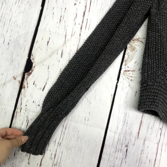 DNKY Jeans marled mix knitted asymmetrical zip up crop sweater cardigan - Picture 5 of 8